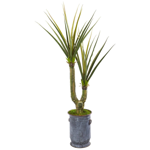 71” Yucca Artificial Plant in Metal Planter