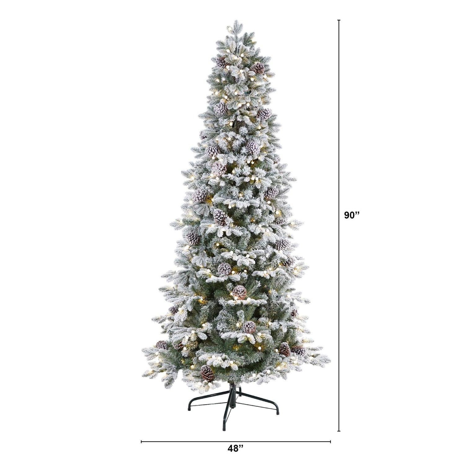 Best Choice Products 7.5ft Pre-Lit Snow Flocked Artificial Christmas Pine Tree Holiday Decor w/ 550 Warm White Lights