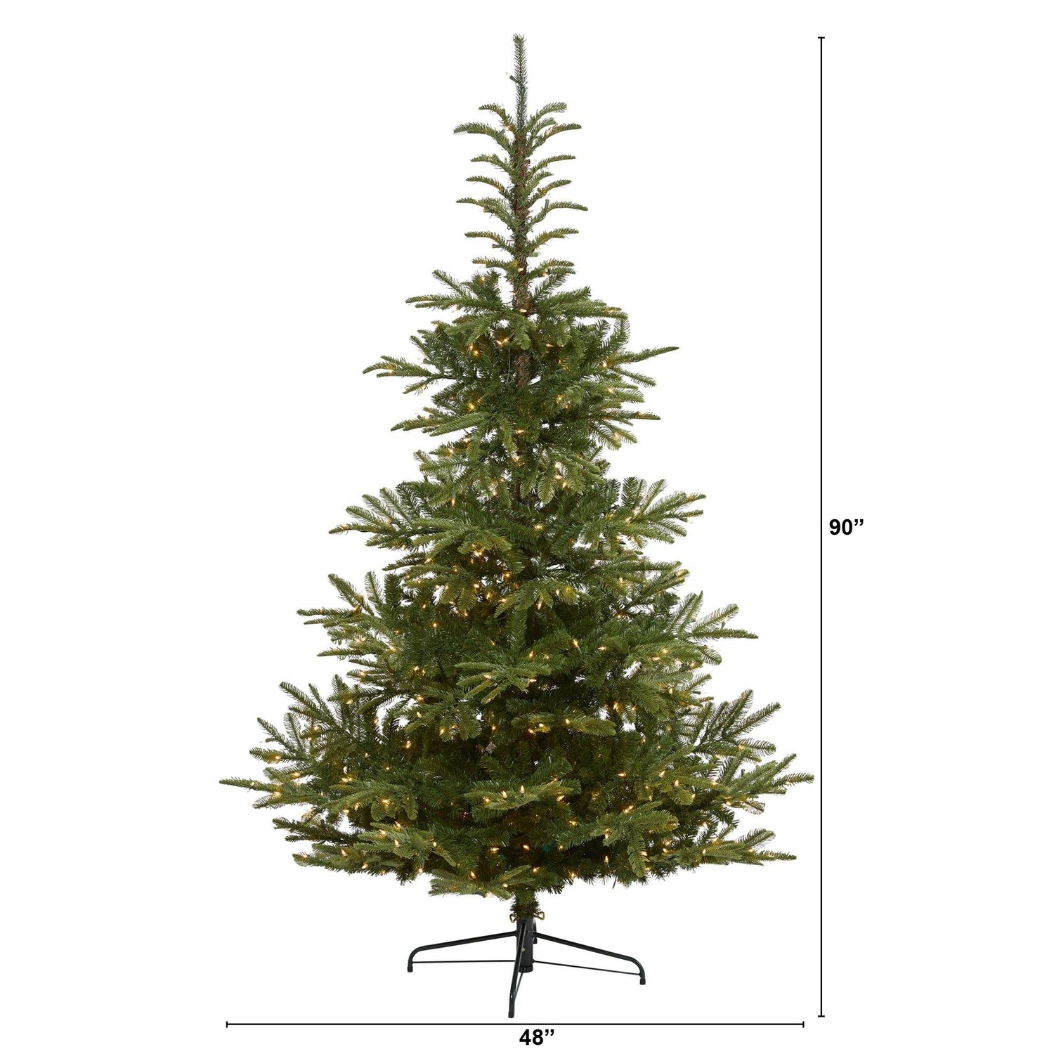 7.5' Layered Washington Spruce Artificial Christmas Tree with 550 Clear LED  Lights and 1325 Bendable Branches