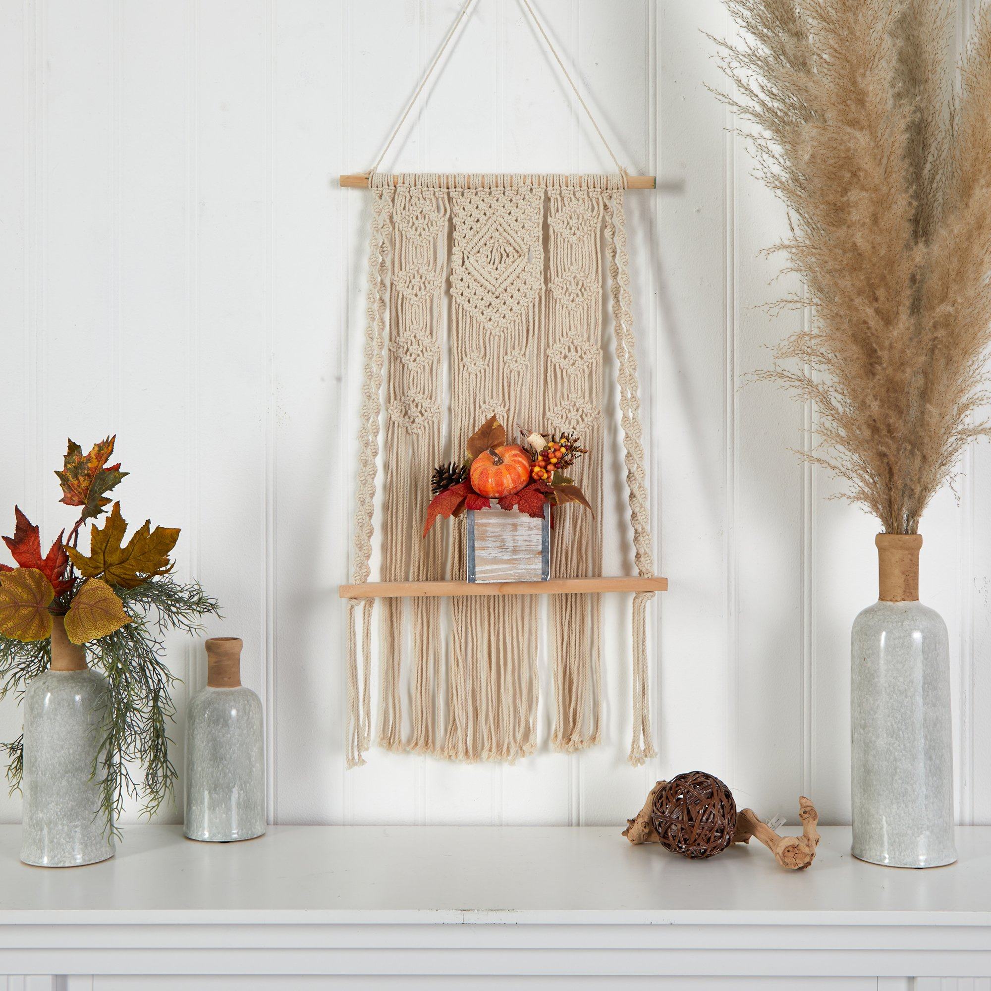 8” Fall Pumpkin, Gourd, Berries and Pinecones Artificial Autumn