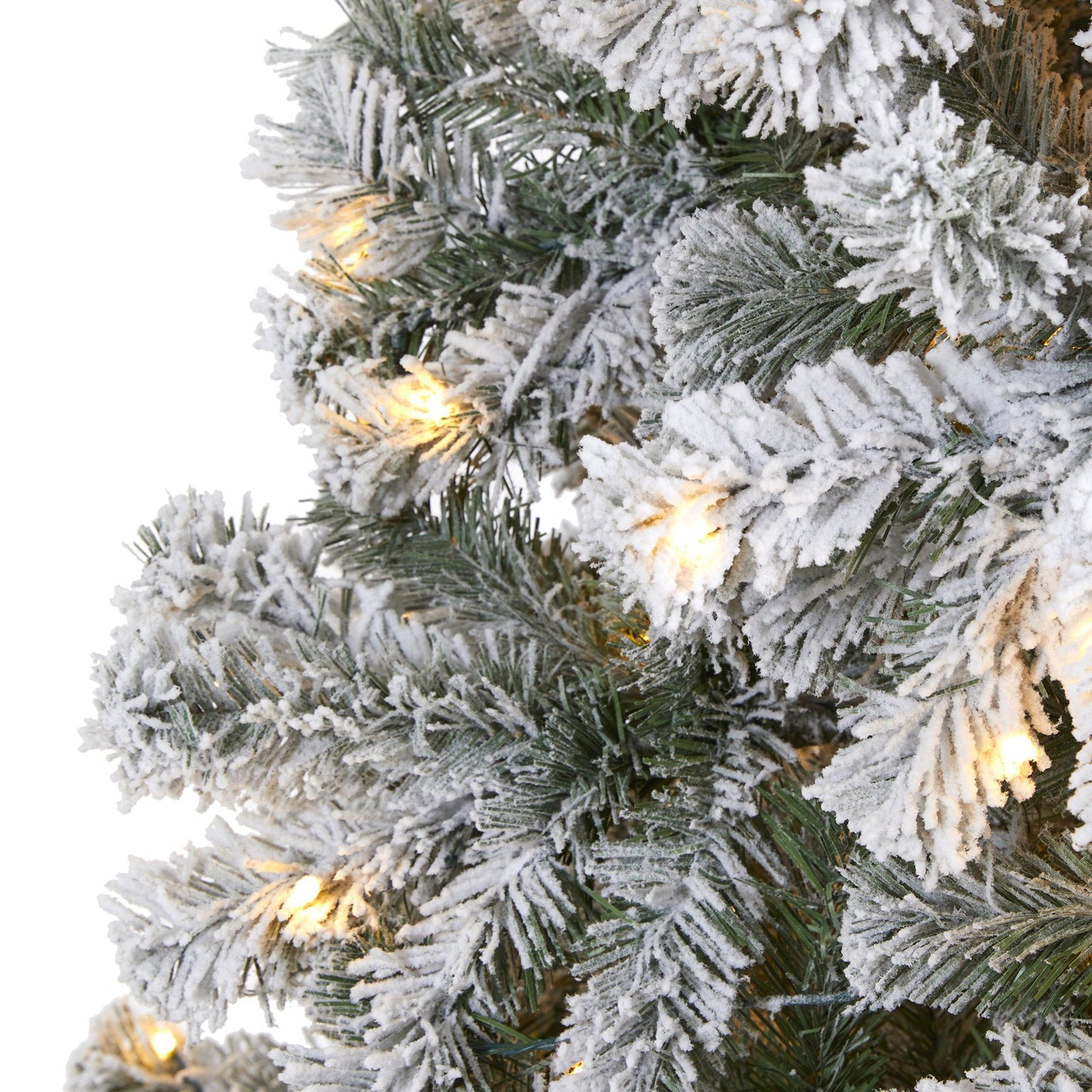 8' Flocked West Virginia Fir Artificial Christmas Tree with 500 Clear ...