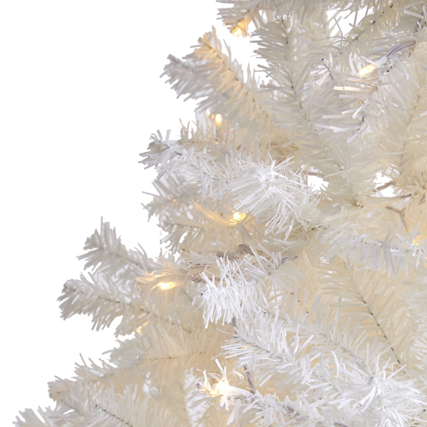 8' White Artificial Christmas Tree with 1500 Bendable Branches and 450 ...