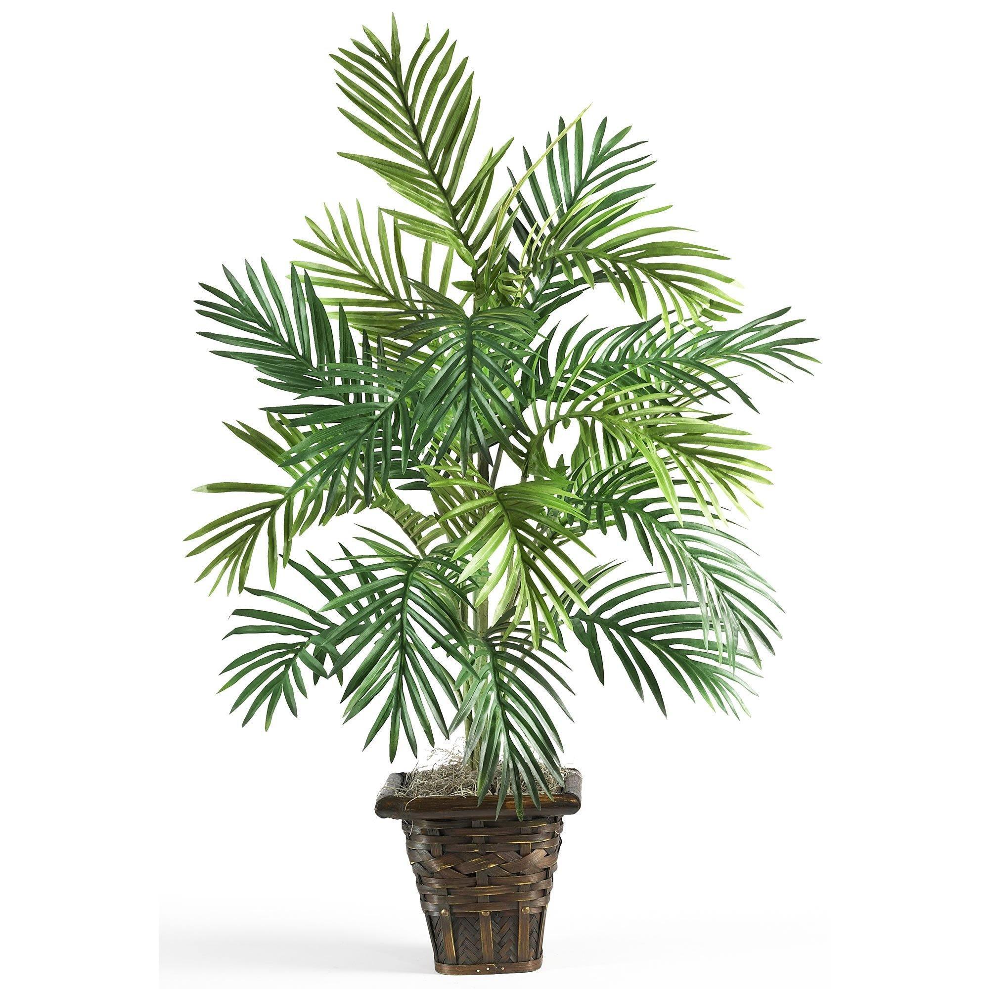 Areca Palm w/Wicker Basket Silk Plant | Nearly Natural