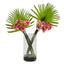 Calla Lily and Fan Palm Artificial Arrangement in Cylinder Glass