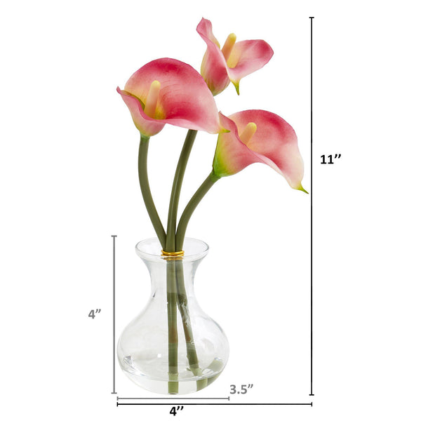 Calla Lily Artificial Arrangement in Vase (Set of 2)