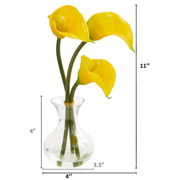 Calla Lily Artificial Arrangement in Vase (Set of 2)