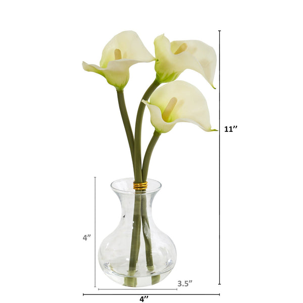 Calla Lily Artificial Arrangement in Vase (Set of 2)