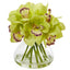 Cymbidium Silk Orchid Artificial Arrangement in Glass Vase