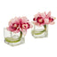 Cymbidium Orchid Artificial Arrangement in Glass Vase (Set of 2)