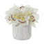 Cymbidium Orchid Artificial Arrangement in Marble Vase