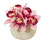 Cymbidium Orchid Artificial Arrangement in Stone Vase