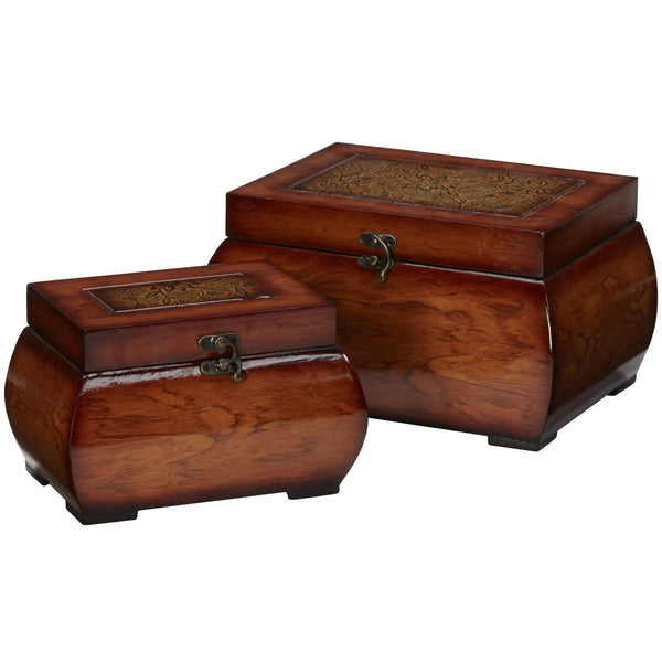 Decorative Lacquered Wood Chests (Set of 2) | Nearly Natural