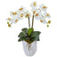 Double Phalaenopsis Orchid in White Vase