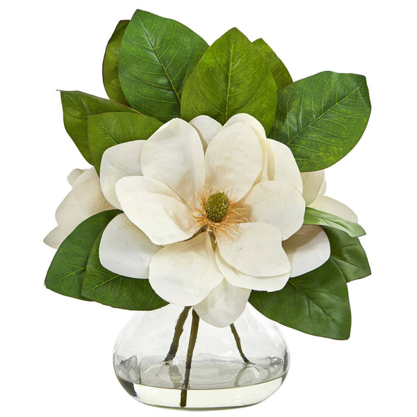 Magnolia Artificial Arrangement in Glass Vase