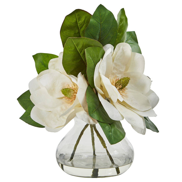 Magnolia Artificial Arrangement in Glass Vase