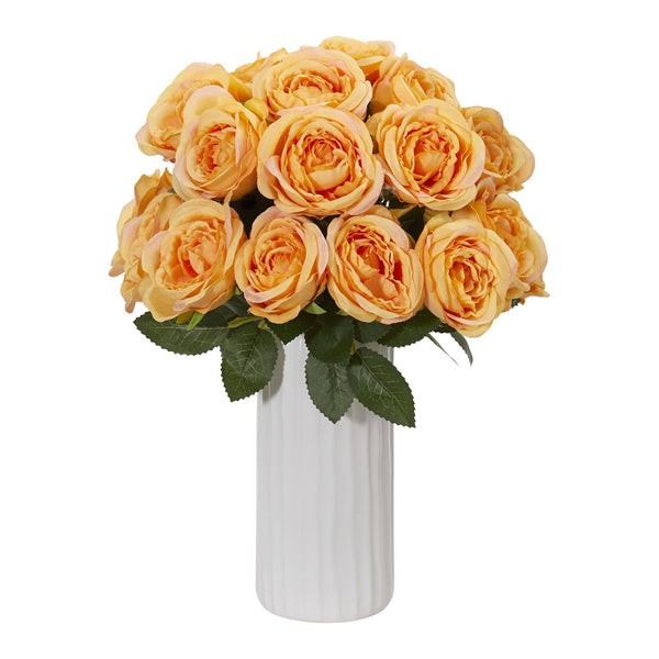 Rose Artificial Arrangement in White Vase