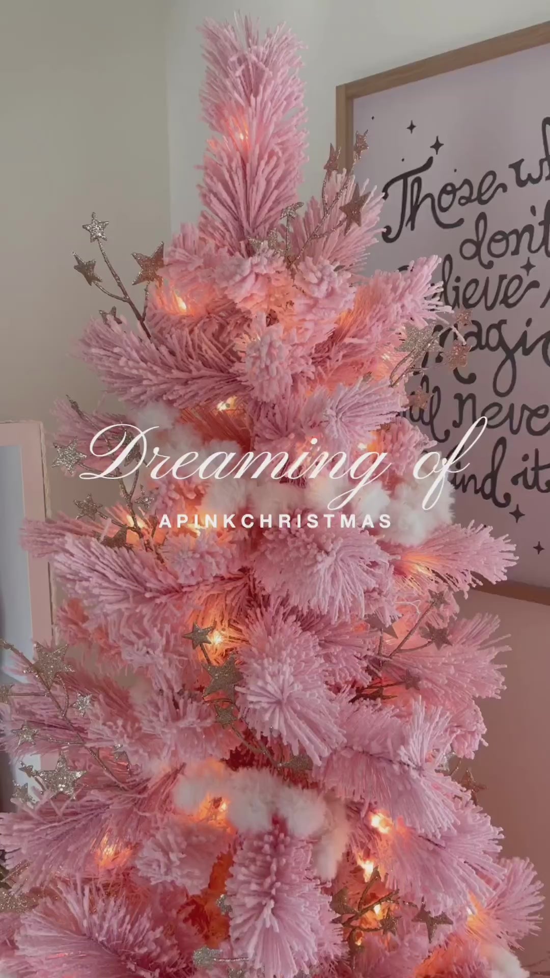 4ft pink flocked 2024 Christmas tree